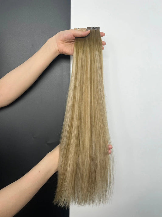 Tape-in Extensions, Naturlig Varm Beige Blond IV Bsextensions