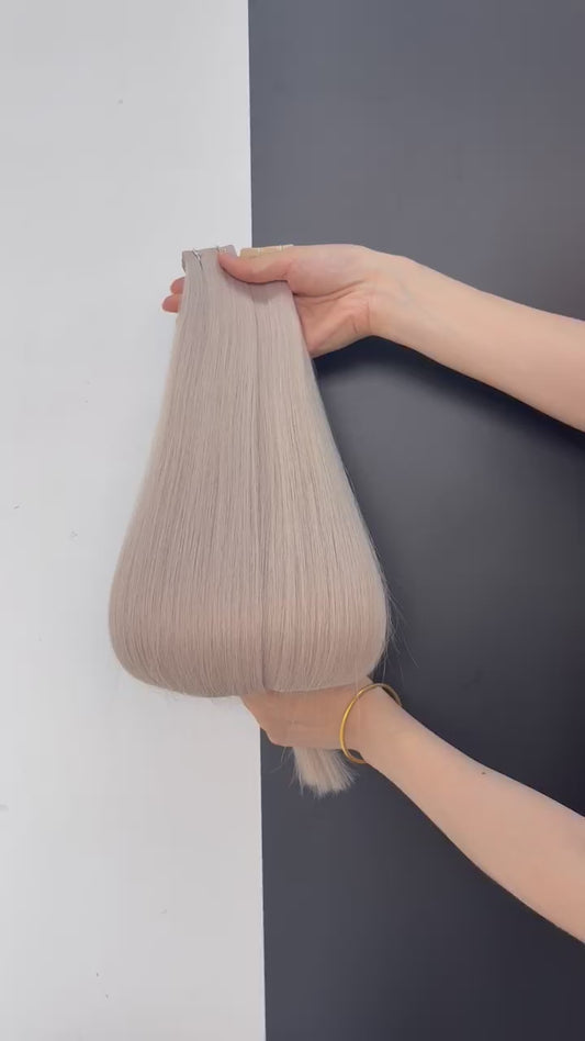 Tape-in Extensions, Silvergrå Blond ICE