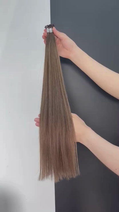 Flat Tip Luxury Extensions – Naturlig Varm Brun Balayage OL