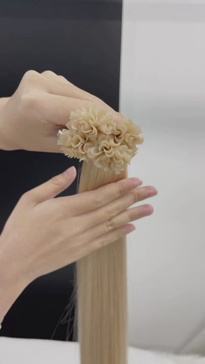 U-tip - Keratin Extensions – Lys askeblond #60A