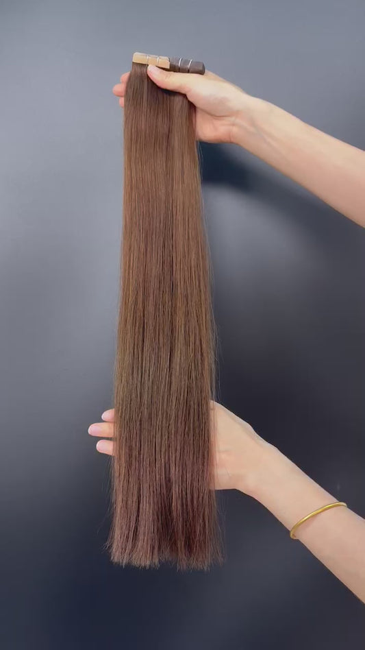 Tape-in Extensions – Klassisk Mörkbrun #4A